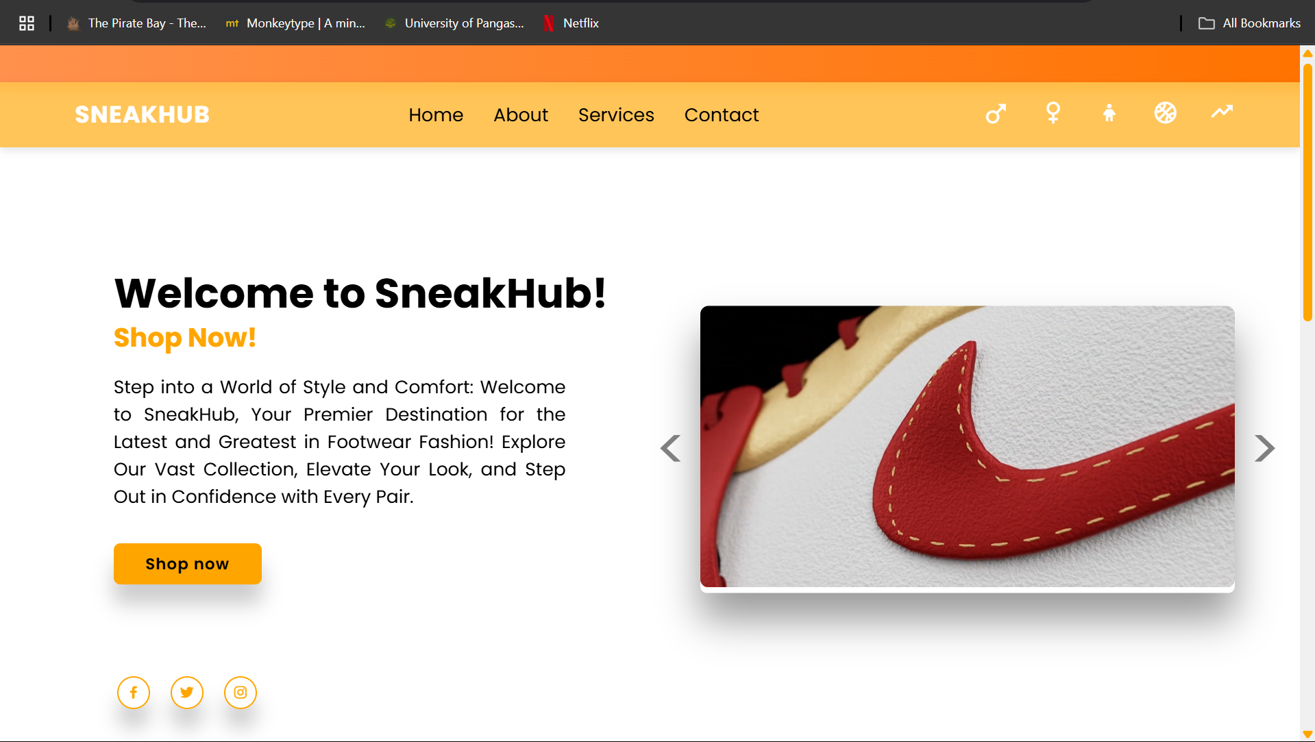 SneakHub homepage